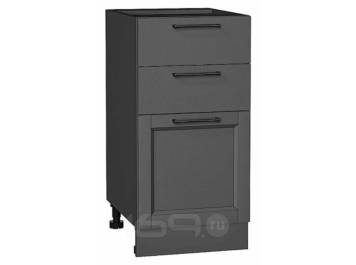Шкаф нижний с 3-мя ящиками Сканди Stormy Silkwood/Graphite 816*400*480