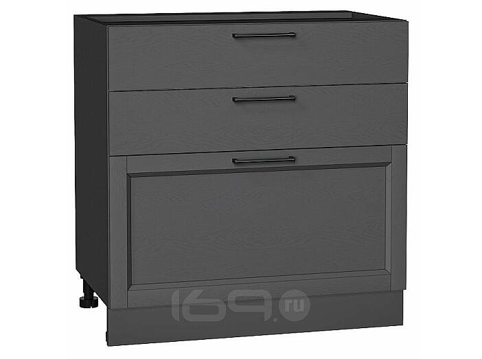 Шкаф нижний с 3-мя ящиками Сканди Stormy Silkwood/Graphite 816*800*480
