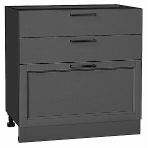 Шкаф нижний с 3-мя ящиками Сканди Stormy Silkwood/Graphite 816*800*480
