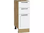 Шкаф нижний с 3-мя ящиками Сканди White Silkwood/Дуб Вотан 816*300*480