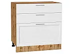 Шкаф нижний с 3-мя ящиками Сканди White Softwood Дуб Вотан 816*800*480