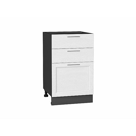 Шкаф нижний с 3-мя ящиками Сканди White Softwood Graphite