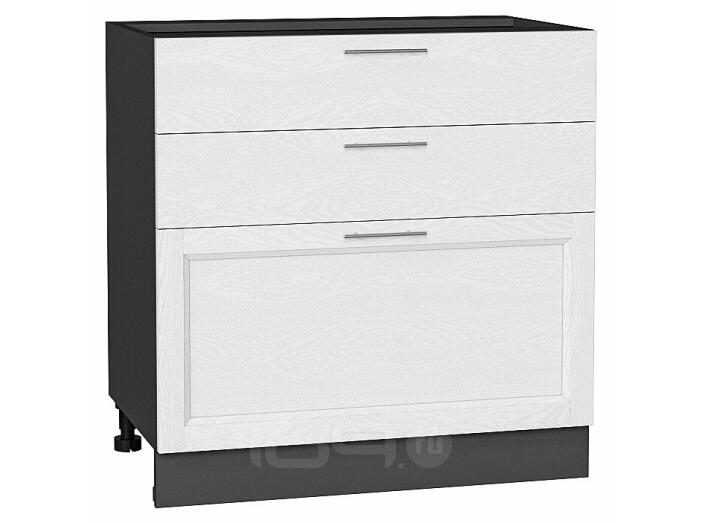 Шкаф нижний с 3-мя ящиками Сканди White Softwood Graphite