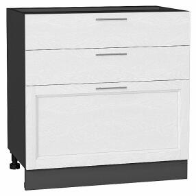 Шкаф нижний с 3-мя ящиками Сканди White Softwood Graphite