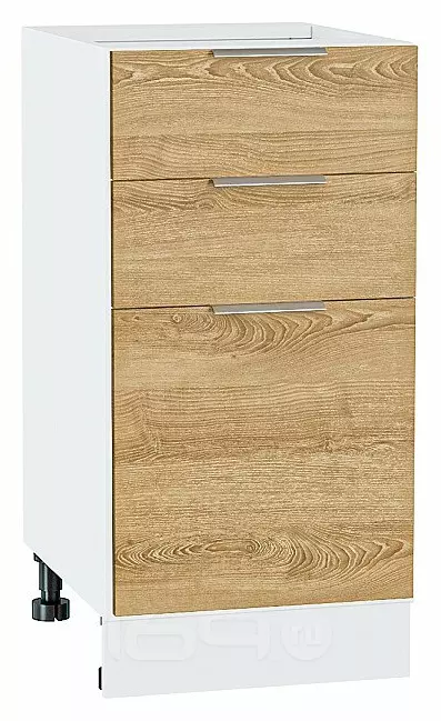 Шкаф нижний с 3-мя ящиками Терра Ель Карпатская Белый 816*400*478