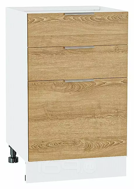 Шкаф нижний с 3-мя ящиками Терра Ель Карпатская Белый 816*500*478
