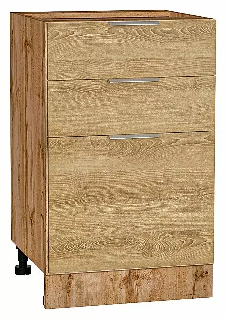 Шкаф нижний с 3-мя ящиками Терра Ель Карпатская Дуб Вотан 816*500*478