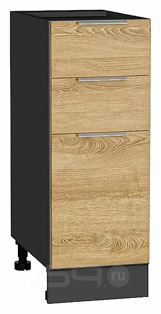 Шкаф нижний с 3-мя ящиками Терра Ель Карпатская Graphite 816*300*478