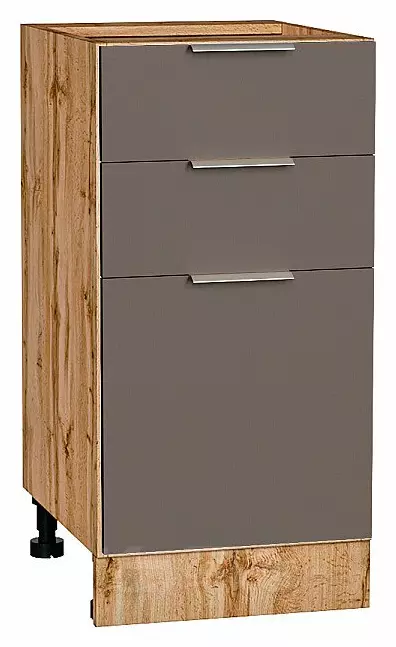 Шкаф нижний с 3-мя ящиками Терра Смоки Софт Дуб Вотан 816*400*478