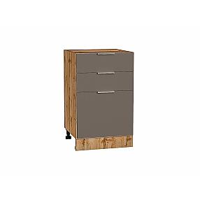 Шкаф нижний с 3-мя ящиками Терра Смоки Софт Дуб Вотан 816*500*478