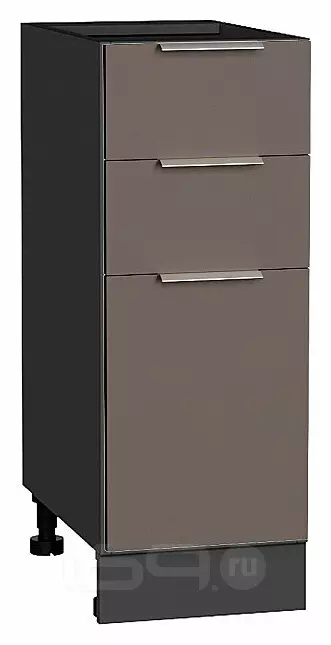 Шкаф нижний с 3-мя ящиками Терра Смоки Софт Graphite 816*300*478
