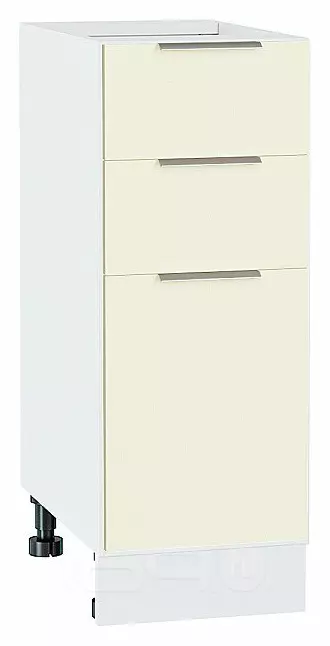 Шкаф нижний с 3-мя ящиками Терра Ваниль софт Белый 816*300*478