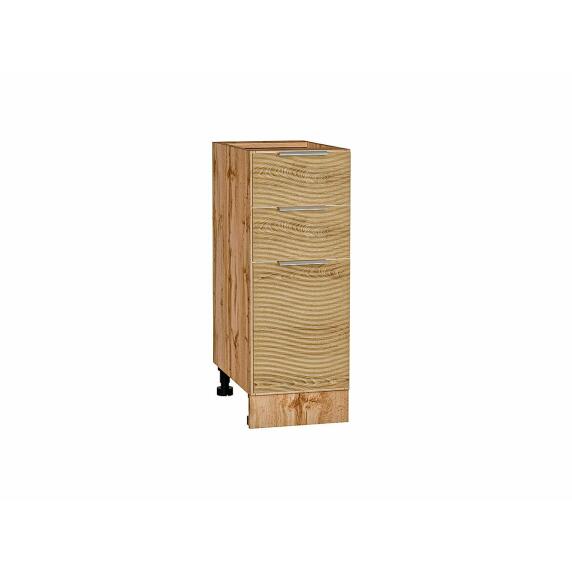 Шкаф нижний с 3-мя ящиками Терра W Ель Карпатская Дуб Вотан 816*300*478