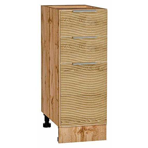 Шкаф нижний с 3-мя ящиками Терра W Ель Карпатская Дуб Вотан 816*300*478