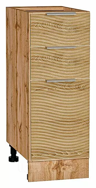Шкаф нижний с 3-мя ящиками Терра W Ель Карпатская Дуб Вотан 816*300*478