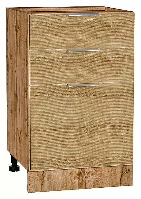 Шкаф нижний с 3-мя ящиками Терра W Ель Карпатская Дуб Вотан 816*500*478