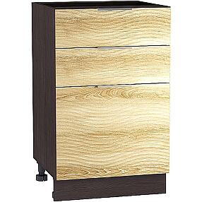 Шкаф нижний с 3-мя ящиками Терра W Н 503 Ель Карпатская-Венге
