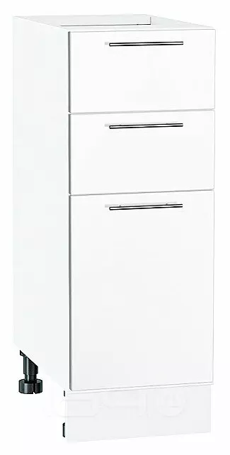 Шкаф нижний с 3-мя ящиками Валерия-М Белый глянец Белый 816*300*478
