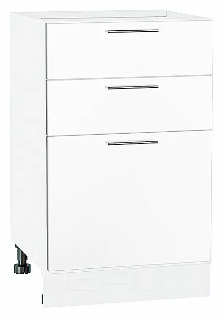 Шкаф нижний с 3-мя ящиками Валерия-М Белый глянец Белый 816*500*478
