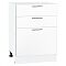 Шкаф нижний с 3-мя ящиками Валерия-М Белый глянец Белый 816*600*480 Шкаф нижний с 3-мя ящиками Валерия-М Белый глянец Белый 816*600*480