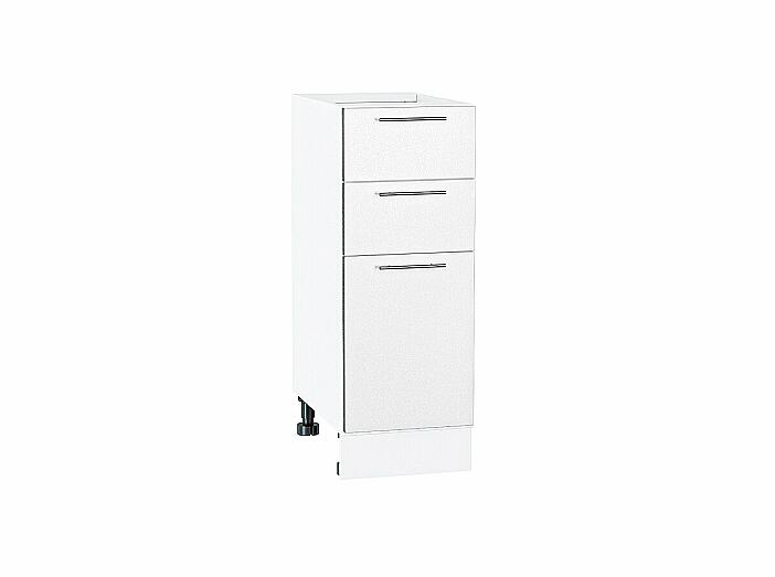 Шкаф нижний с 3-мя ящиками Валерия-М Белый металлик Белый 816*300*478