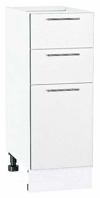 Шкаф нижний с 3-мя ящиками Валерия-М Белый металлик Белый 816*300*478