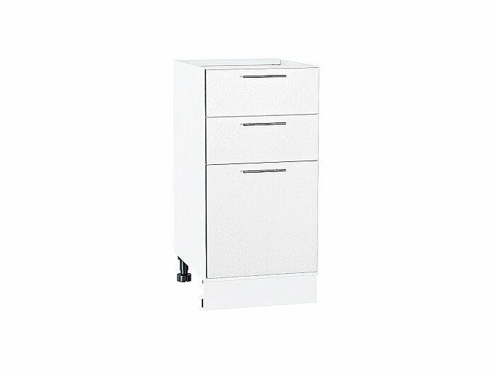 Шкаф нижний с 3-мя ящиками Валерия-М Белый металлик Белый 816*400*478