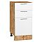 Шкаф нижний с 3-мя ящиками Валерия-М Белый металлик Дуб Вотан 816*400*478