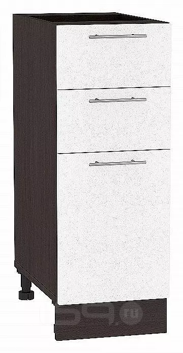 Шкаф нижний с 3-мя ящиками Валерия-М Белый металлик Graphite