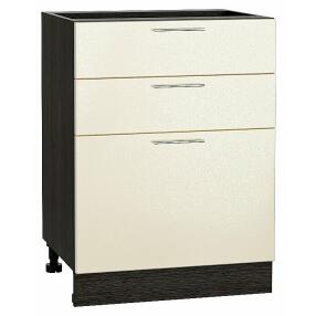 Шкаф нижний с 3-мя ящиками Валерия-М Бежевый металлик Graphite 816*600*478