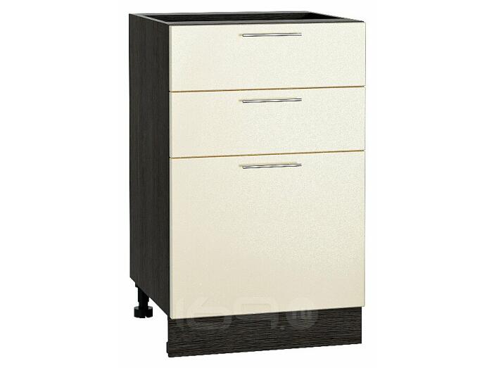 Шкаф нижний с 3-мя ящиками Валерия-М Бежевый металлик Graphite 816*500*478