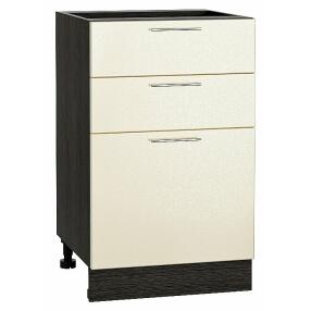 Шкаф нижний с 3-мя ящиками Валерия-М Бежевый металлик Graphite 816*500*478