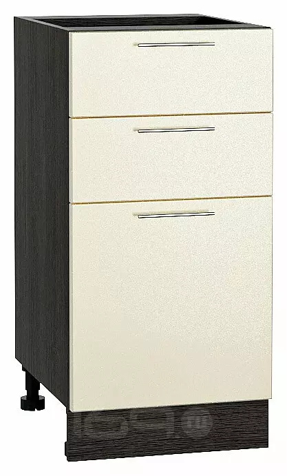 Шкаф нижний с 3-мя ящиками Валерия-М Бежевый металлик Graphite 816*400*478