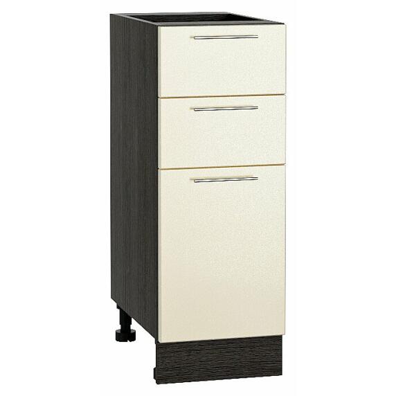 Шкаф нижний с 3-мя ящиками Валерия-М Бежевый металлик Graphite 816*300*478