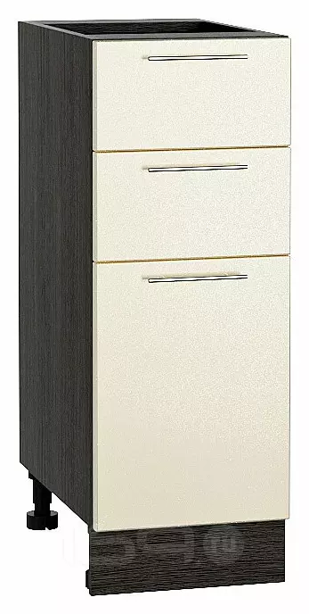 Шкаф нижний с 3-мя ящиками Валерия-М Бежевый металлик Graphite 816*300*478