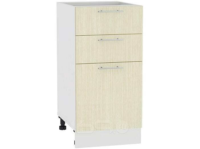 Шкаф нижний с 3-мя ящиками Валерия-М Н 403 Дуб беленый-Белый