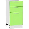 Шкаф нижний с 3-мя ящиками Валерия-М Н 403 Салатовый глянец-Белый