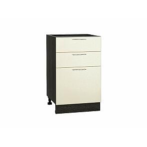 Шкаф нижний с 3-мя ящиками Валерия-М Н 500 Бежевый металлик-Венге