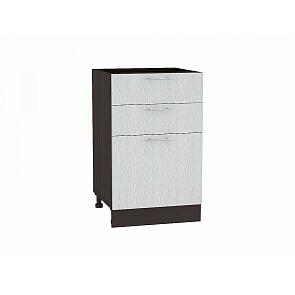 Шкаф нижний с 3-мя ящиками Валерия-М Н 503 Серый металлик дождь светлый-Венге