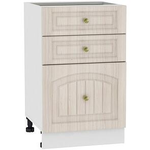 Шкаф нижний с 3-мя ящиками Верона Н 503 Ясень шимо светлый-Белый