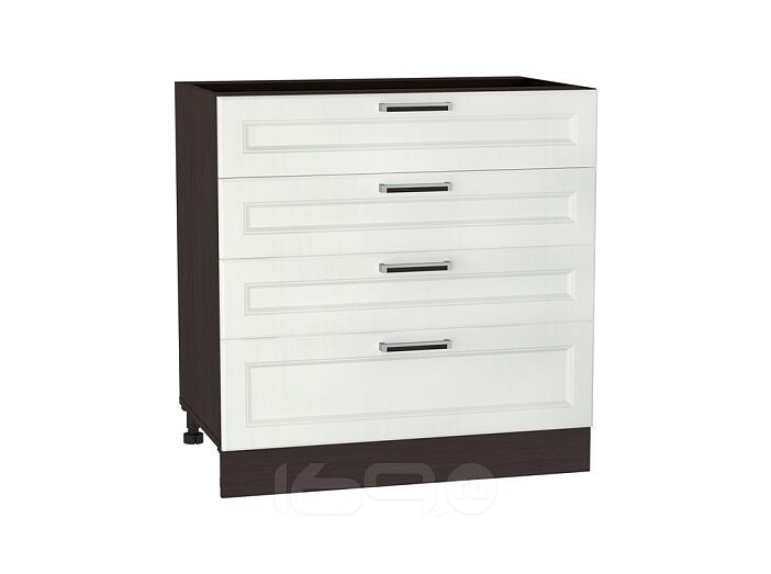 Шкаф нижний с 4-мя ящиками Прага Н 804 Белое дерево-Венге