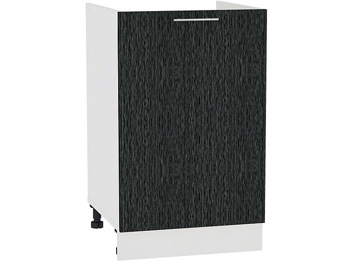 Шкаф нижний под мойку с 1-ой дверцей Валерия-М НМ 500 Черный металлик дождь-Белый