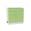 Шкаф нижний с 4-мя ящиками Вега Н 804 Салатовый металлик-Белый