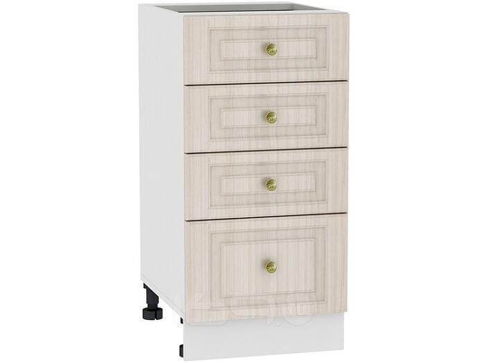 Шкаф нижний с 4-мя ящиками Верона Н 404 Ясень шимо светлый-Белый