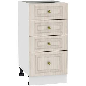 Шкаф нижний с 4-мя ящиками Верона Н 404 Ясень шимо светлый-Белый