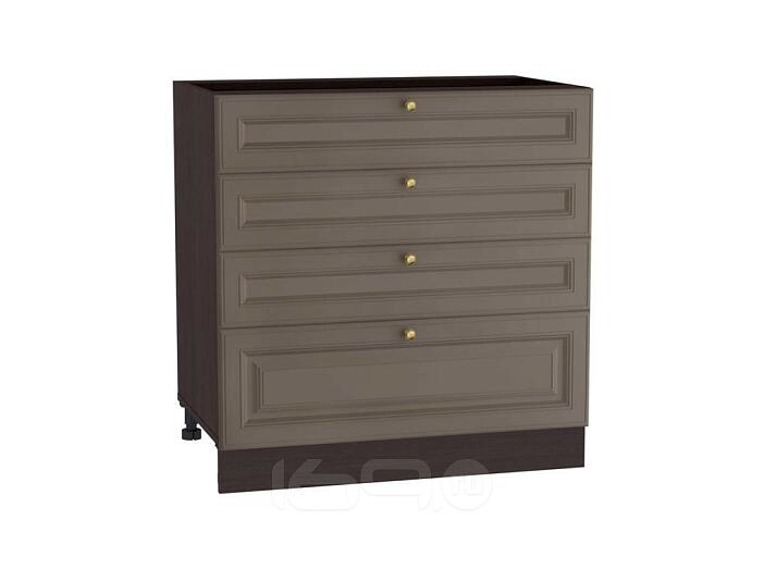 Шкаф нижний с 4-мя ящиками Версаль Н 804 Смоки Софт-Венге  Шкаф нижний с 4-мя ящиками Версаль Н 804 Смоки Софт-Венге