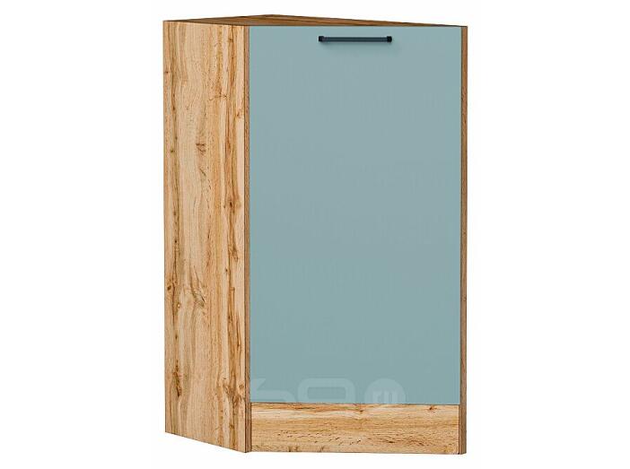 Шкаф нижний торцевой Флэт Grey-green In 2S/Дуб Вотан 816*296*552