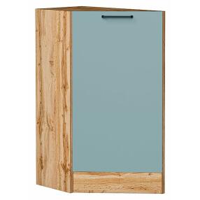 Шкаф нижний торцевой Флэт Grey-green In 2S/Дуб Вотан 816*296*552