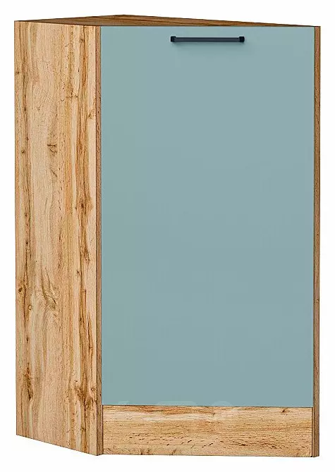 Шкаф нижний торцевой Флэт Grey-green In 2S/Дуб Вотан 816*296*552