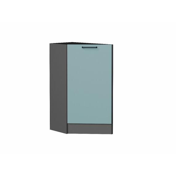Шкаф нижний торцевой Флэт Grey-green In 2S/Graphite 816*296*552